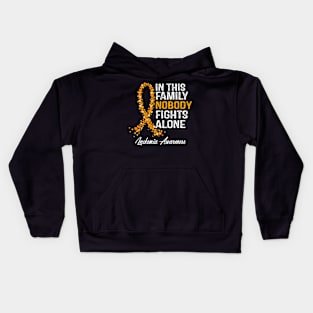 Leukemia Awareness In This Family Nobody Fights Alone Kids Hoodie